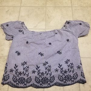 BREEZY LINED OFF-SHOULDER BLOUSE